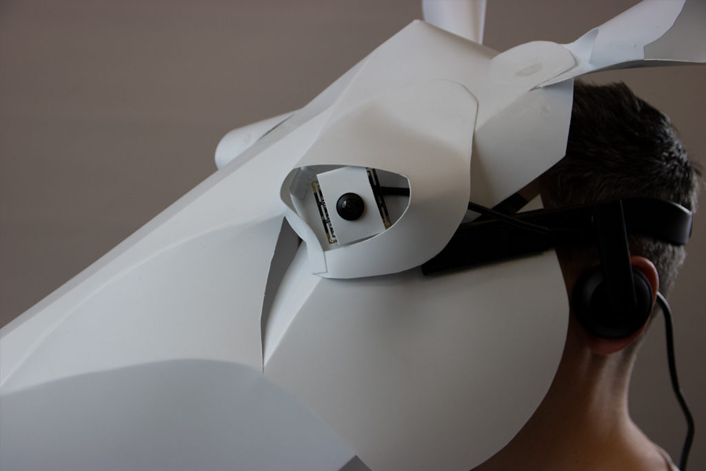 Using filtered 180 cameras the headset models horse vision to help challenge anthropocentric bias and explore alternative design methods